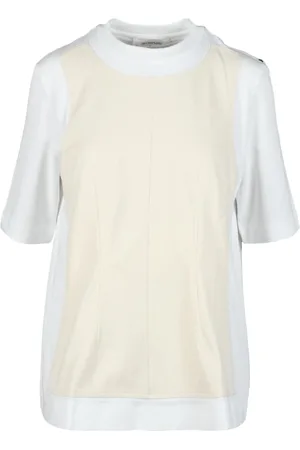 Sportmax Koszulki, Kobieta, Biały, XL, Koszulka z bawełny