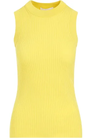Sportmax Koszulki, Kobieta, Żółty, XS, Sleeveless Tops