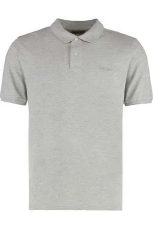 Woolrich Koszulki, Mężczyzna, Szary, L, Bawełniany Polo Shirt z ściągaczami