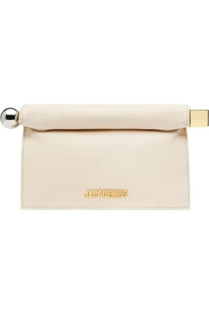 Jacquemus Torebki, Kobieta, Beżowy, ONE SIZE, Mała Pochette Okrągło Kwadratowa Torba Iwory
