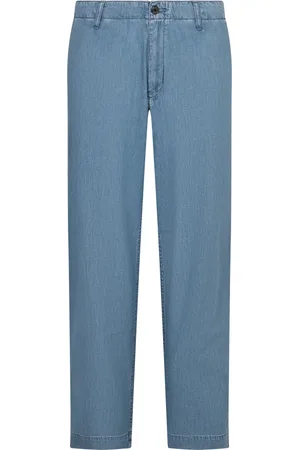 Emporio Armani Jeansy, Mężczyzna, Niebieski, L, Bawełniane Straight Leg Jeansy
