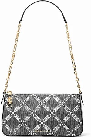 Michael Kors Torebki, Kobieta, Czarny, ONE SIZE, Poliester, Torba Pouchette z Łańcuchem