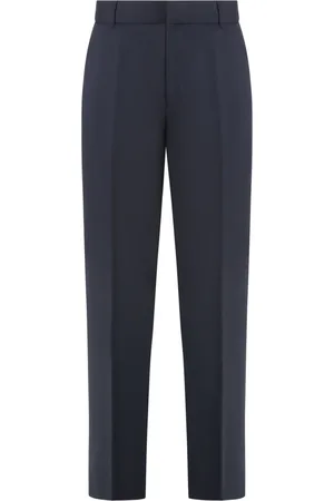 Emporio Armani Spodnie, Mężczyzna, Niebieski, M, Spodnie z wełny z kieszeniami z tyłu