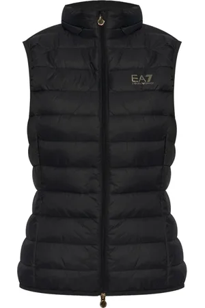 EA7 Kurtki, Kobieta, Czarny, XS, Czarny Płaszcz Zimowy Stylowy Design