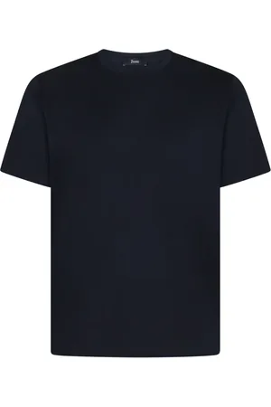 HERNO Koszulki, Mężczyzna, Niebieski, M, Bawełniany T-shirt z Detalem na Plecach