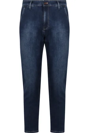 PT Torino Jeansy, Mężczyzna, Niebieski, W34, Dżinsy Slim Fit z Logo na Plecach