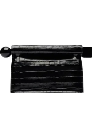 Jacquemus Torebki, Kobieta, Czarny, ONE SIZE, Czarna skórzana kopertówka