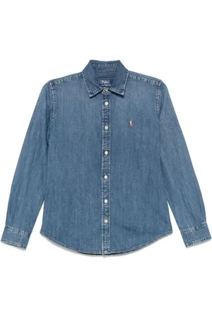 Ralph Lauren Bluzki, Kobieta, Niebieski, S, Niebieska Koszula z Haftem Polo