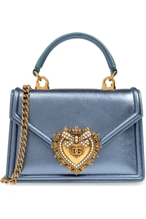 Dolce & Gabbana Torebki, Kobieta, Niebieski, ONE SIZE, Skóra, Torba na ramię `Devotion Small’