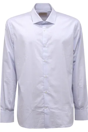 BROOKSFIELD Koszule, Mężczyzna, Niebieski, L, Slim Fit Koszula Bawełniana Made in Italy