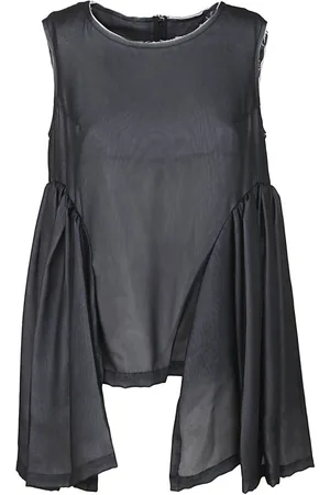 Comme des Garçons Koszulki, Kobieta, Czarny, S, Elegancka Czarna Bluzka Bez Rękawów