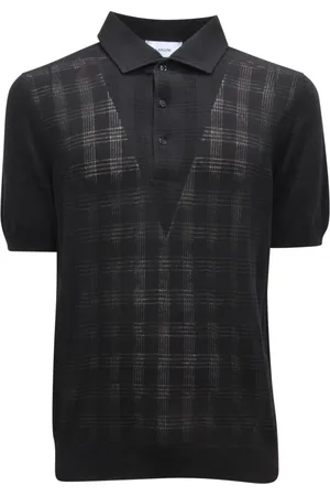 LARDINI Koszulki, Mężczyzna, Czarny, L, Perforowany Włoski Model Stylowy