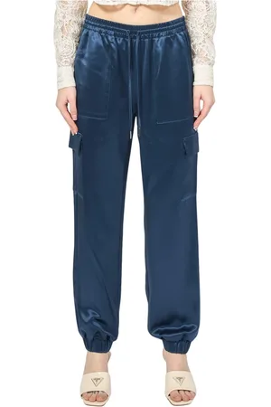 Guess Spodnie, Kobieta, Niebieski, L, Niebieskie Spodnie Cargo Jogger