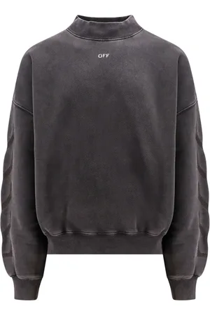 OFF-WHITE Bluzy, Mężczyzna, Szary, M, Szara Sweter z Nadrukiem na Plecach