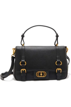 La Carrie Torebki, Kobieta, Czarny, ONE SIZE, Czarna skórzana torba shopper z odpinanym paskiem