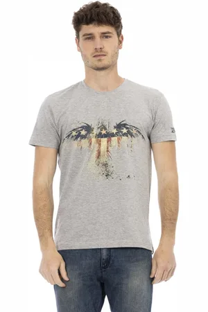 Trussardi Koszulki, Mężczyzna, Szary, 2XL, Casual T-shirt z okrągłym dekoltem