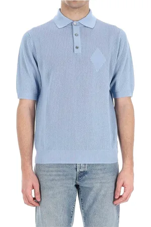 BALLANTYNE Koszulki, Mężczyzna, Niebieski, L, Niebieski Polo z bawełny T-shirty i Polos