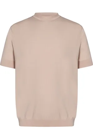LOW BRAND Koszulki, Mężczyzna, Różowy, M, Nylon, Luksusowy Różowy Sweter z Okrągłym Dekoltem Detal intarsji