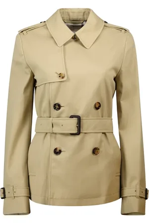 Burberry Płaszcze, Kobieta, Beżowy, XS, Bawełna, Klasyczny beżowy trencz