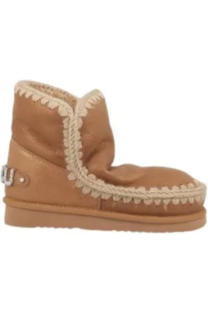 Mou Buty, Kobieta, brązowy, 39 EU, Skórzane damskie Buty z kryształkami