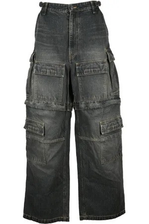 Balenciaga Jeansy, Kobieta, Czarny, L, Len, Jeansy