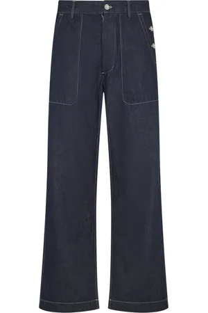 C.P. Company Jeansy, Mężczyzna, Niebieski, L, Denim, Luźne Spodnie Dżinsowe