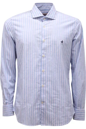 BROOKSFIELD Koszule, Mężczyzna, Niebieski, S, Slim Fit Koszula z Rozkładanym Kołnierzem
