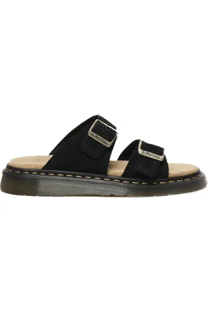 Dr. Martens Buty, Mężczyzna, Czarny, 42 EU, Zamsz, Czarne Sandały zamszowe z Regulowanymi Paskami
