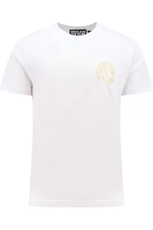 VERSACE Koszulki, Mężczyzna, Biały, 3XL, Biała koszulka z logo slim fit