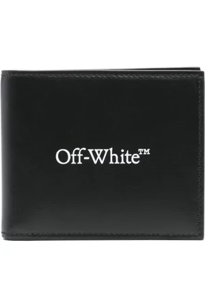 OFF-WHITE Akcesoria, Mężczyzna, Czarny, ONE SIZE, Skóra, Skórzany Portfel Bifold Bookish