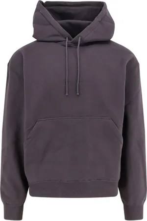 Saint Laurent Bluzy, Mężczyzna, Szary, L, Organiczny Bawełniany Sweter z Kapturem Szary