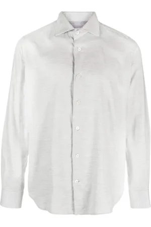ELEVENTY Koszule, Mężczyzna, Szary, 5XL, Elegancka Szara Koszula Dandy z Długim Rękawem
