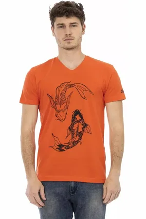 Trussardi Koszulki, Mężczyzna, Czerwony, M, Czerwona T-shirt z dekoracją na przodzie
