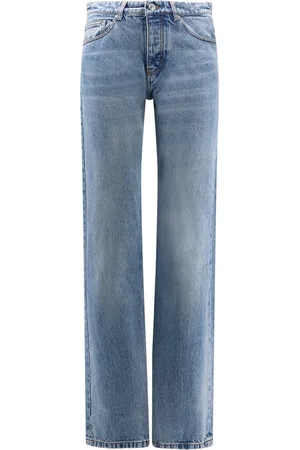 Ami Jeansy, Mężczyzna, Niebieski, W32, Niebieskie Dżinsy Slim Fit z Metalowymi Guzikami