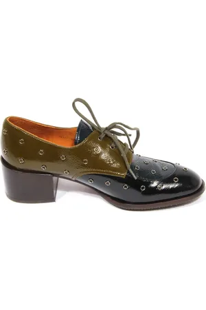 Chie Mihara Buty, Kobieta, Zielony, 36 EU, Buty z efektem vintage z marszczonej skóry