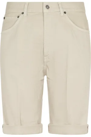 Dondup Szorty, Mężczyzna, Beżowy, W32, Len, Bermuda Lenz Shorts