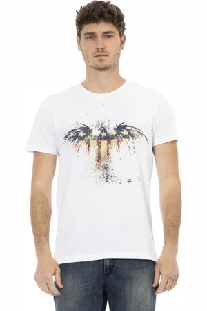 Trussardi Koszulki, Mężczyzna, Biały, XL, Casual T-shirt z krótkim rękawem i okrągłym dekoltem