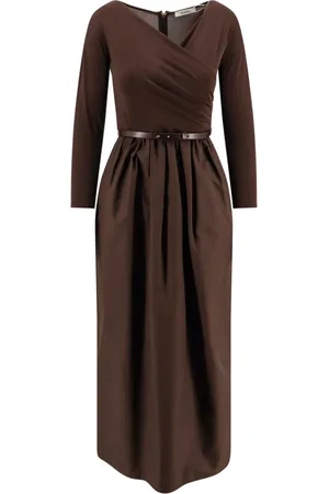 Max Mara Sukienki, Kobieta, brązowy, M, Brązowa Sukienka Fit and Flare