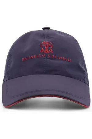 Brunello Cucinelli Akcesoria, Mężczyzna, Niebieski, M, Niebieski Kapelusz z Haftem Logo