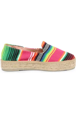 MANEBI Buty, Kobieta, Wielobarwność, 37 EU, Tulum Wielobarwne Paski Espadryle Kapcie