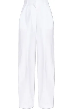Sportmax Spodnie, Kobieta, Biały, M, Spodnie z zaszewkami