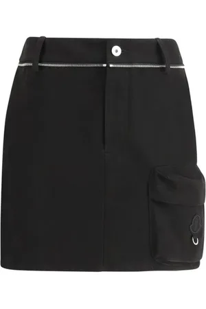Moncler Spódnice, Kobieta, Czarny, S, Spódnica mini z zamkiem i kieszenią