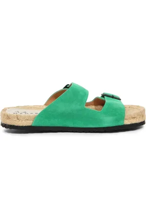 MANEBI Buty, Kobieta, Zielony, 40 EU, Nordic Sandals Hamptons Suede Avocado