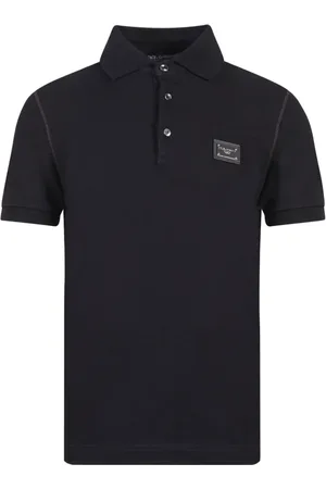 Dolce & Gabbana Koszulki, Mężczyzna, Czarny, M, Czarne T-shirty i Pola z żebrowanym Kołnierzem
