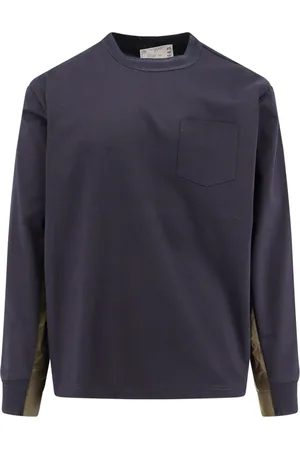 SACAI Koszulki, Mężczyzna, Niebieski, L, Niebieskie T-shirty i Pola z Kieszenią