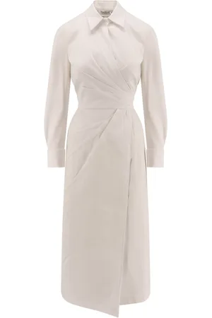 Max Mara Sukienki, Kobieta, Biały, S, Biała Sukienka W Stylu Włoskim