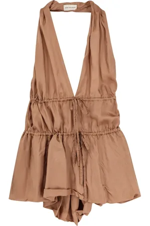 DRIES VAN NOTEN Koszulki, Kobieta, brązowy, S, Brązowe T-shirty i Pola