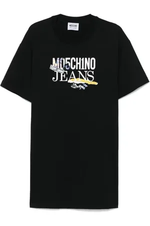 Moschino Koszulki, Kobieta, Czarny, M, Elegancka Czarna Sukienka Koktajlowa