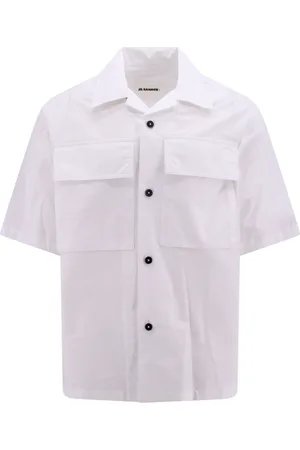 Jil Sander Koszule, Mężczyzna, Biały, S, Biała Koszula z Krótkim Rękawem z Kołnierzykiem do Kręgli