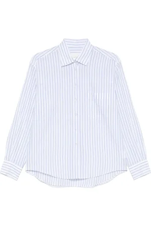 Xacus Bluzki, Kobieta, Biały, S, Elegancka Biała i Niebieska Koszula